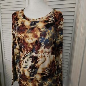 One Step Up Long Sleeve Multi Colored Top Sz. (XL).